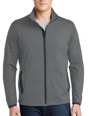 Sport-Tek® Sport-Wick® Stretch Contrast Full-Zip Jacket (heat transfer logo)